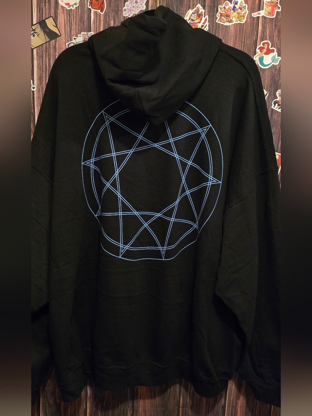 Black SLIPKNOT Hoodie with Blue Graphic - Band Pullover - Picture 2 of 4